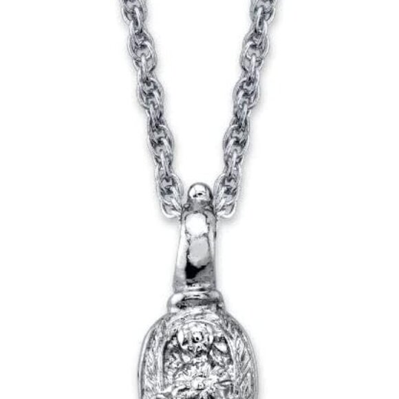 1928 Jewelry 3 Sided Flower Spinner Picture Locket Pendant Necklace For Women 30 - Picture 1 of 3
